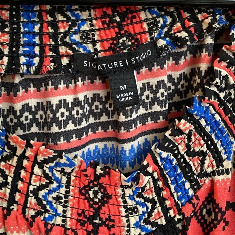 Signature I Studio Multi-Color Aztec Embroidered … - image 2